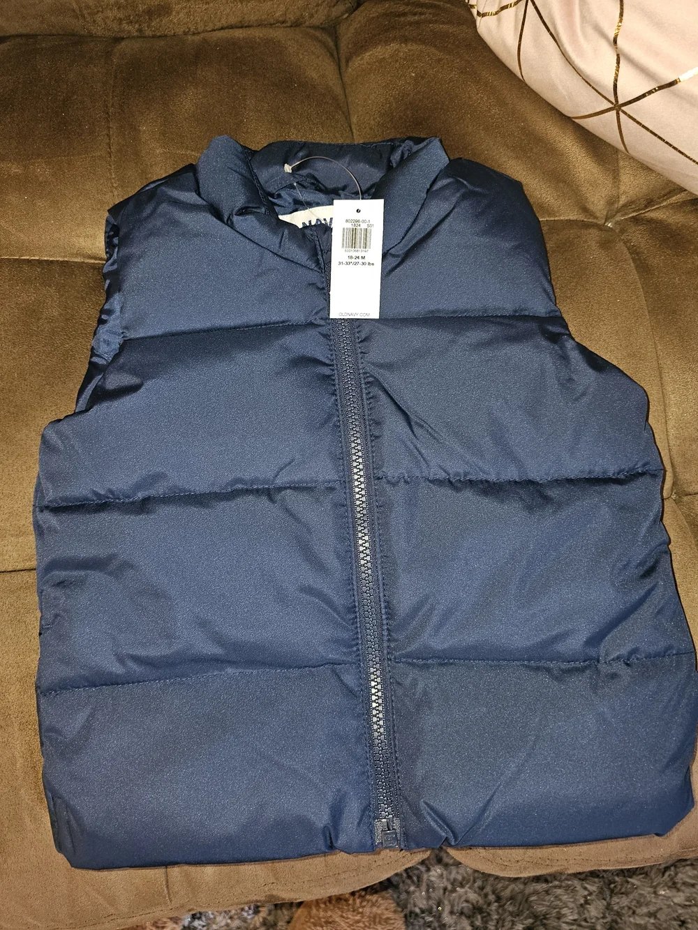 Water-Resistant Frost-Free Puffer Vest for Baby